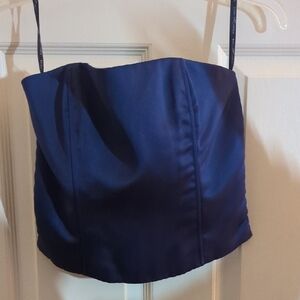 Jessica McClintock Midnight Blue Strapless Corset Top